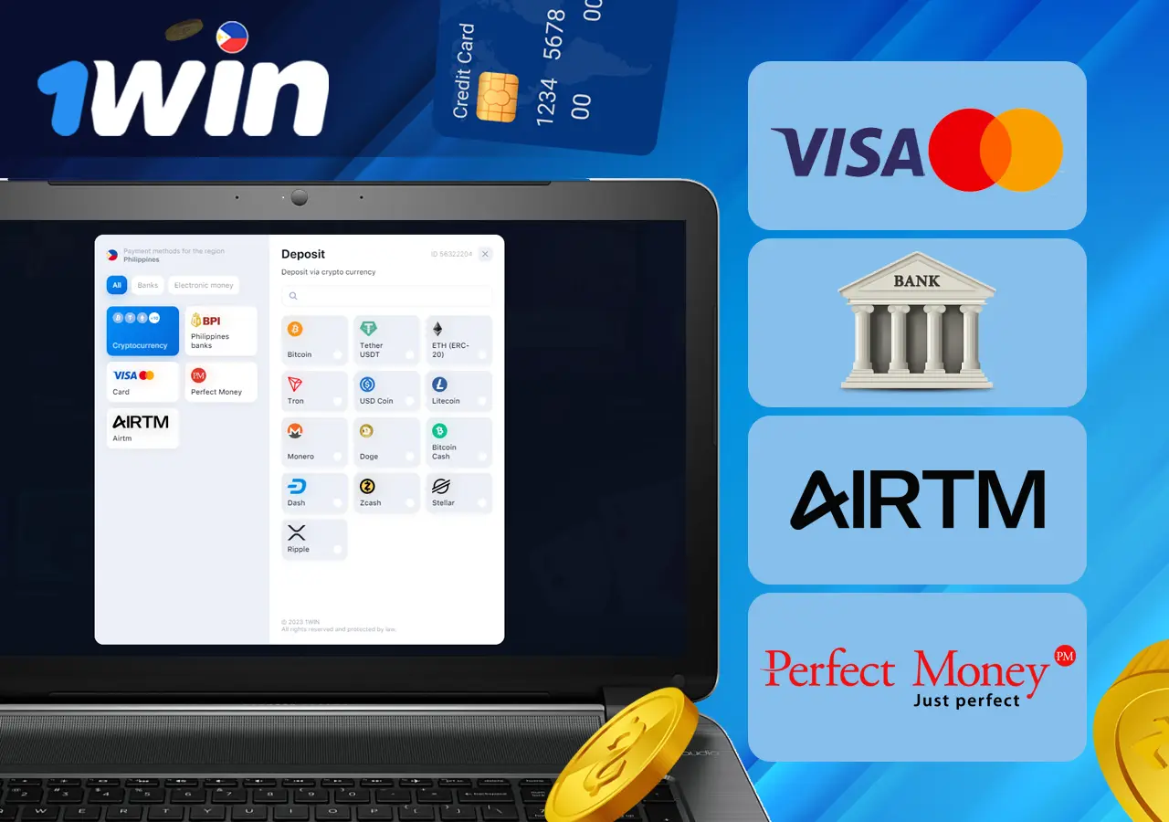 Payment methods of 1Win Casino in the Philippines