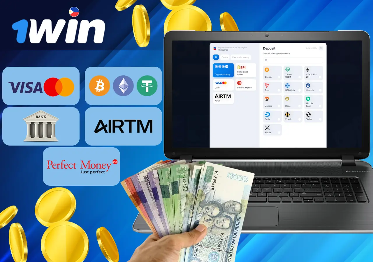 What deposit options are available at 1Win Casino Philippines