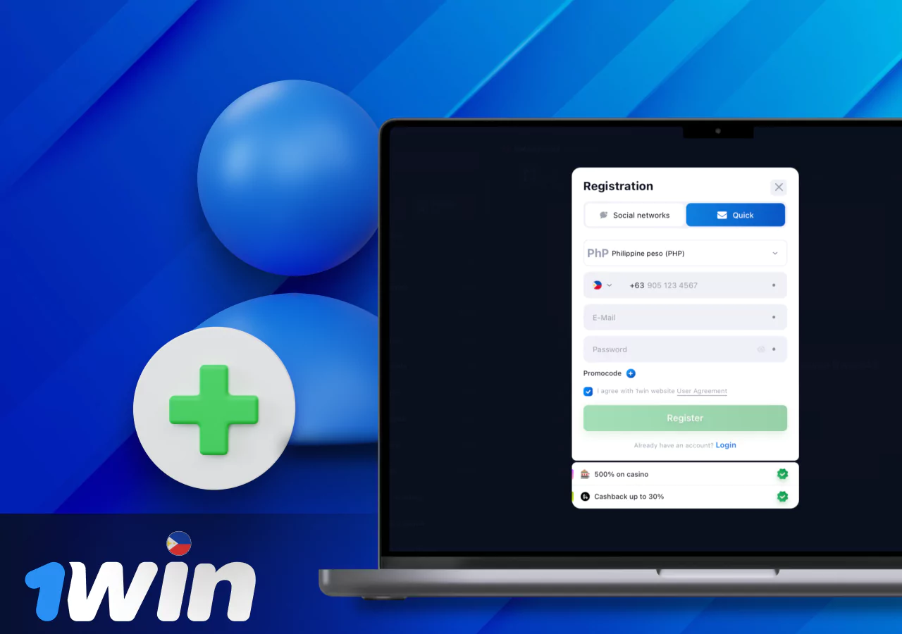 Registering an account on the 1Win platform